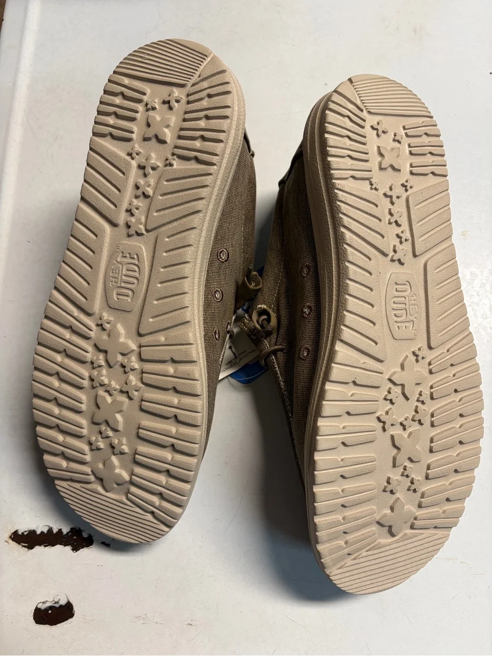 Hey Dude Brown Canvas Slip-On Loafers with Elastic Laces